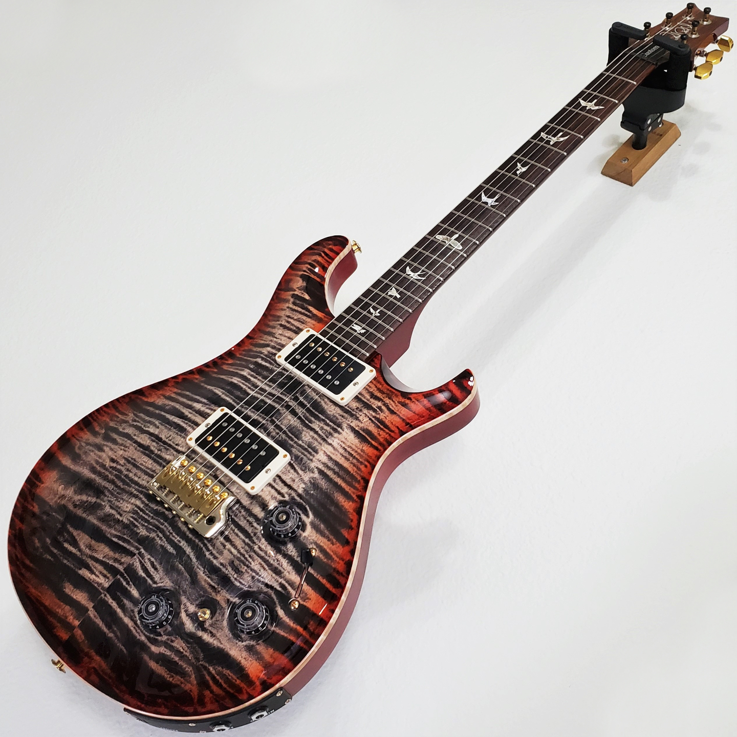 2021 PRS Custom 22 10-Top Piezo Charcoal Cherry Burst Paul Reed Smith Core Electric Guitar