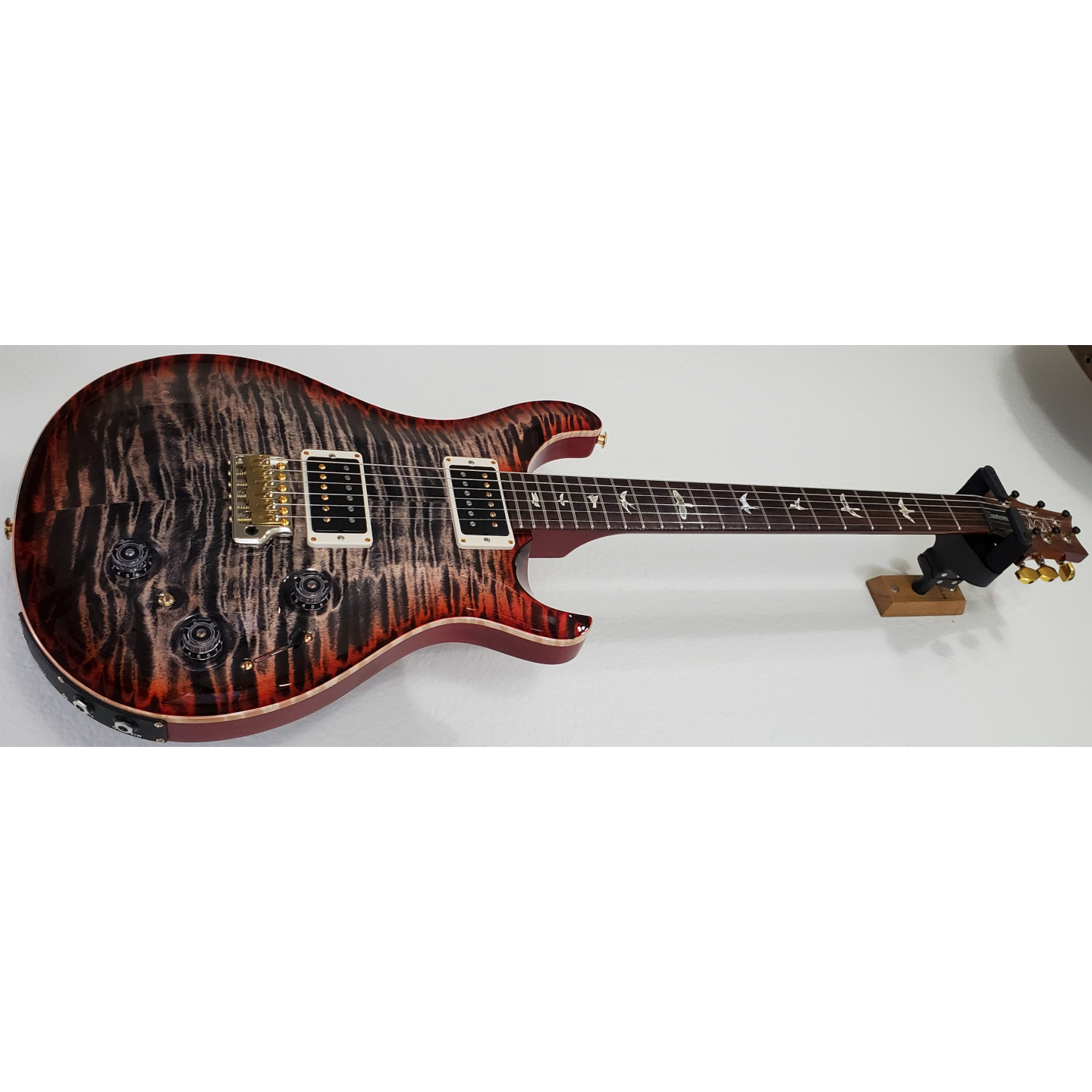 2021 PRS Custom 22 10-Top Piezo Charcoal Cherry Burst Paul Reed Smith Core Electric Guitar