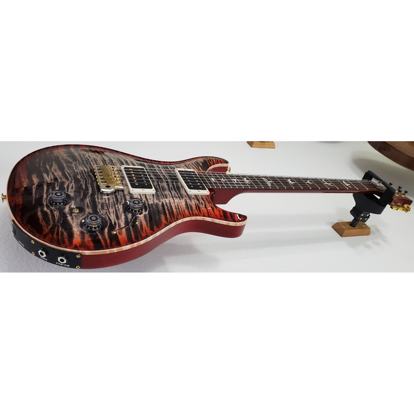 2021 PRS Custom 22 10-Top Piezo Charcoal Cherry Burst Paul Reed Smith Core Electric Guitar