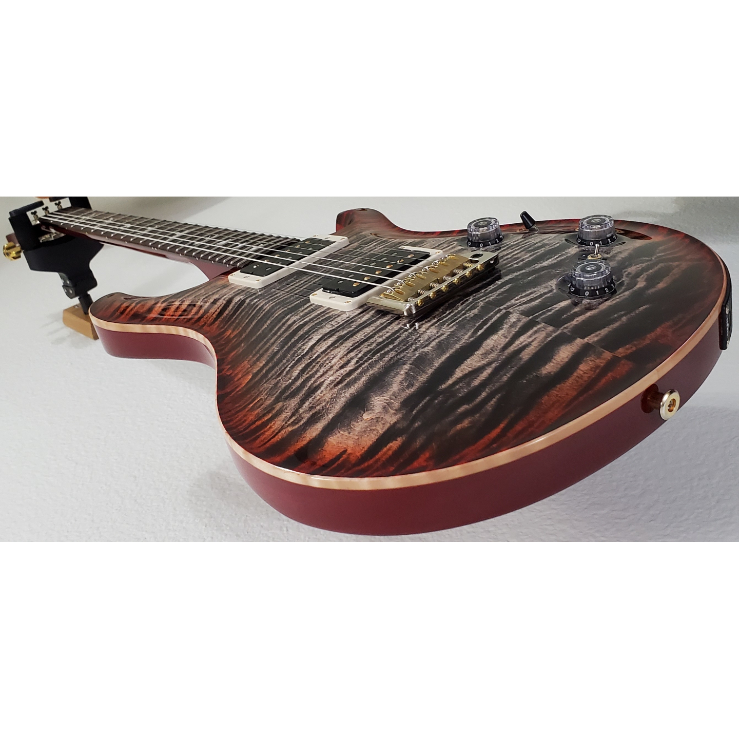 2021 PRS Custom 22 10-Top Piezo Charcoal Cherry Burst Paul Reed Smith Core Electric Guitar