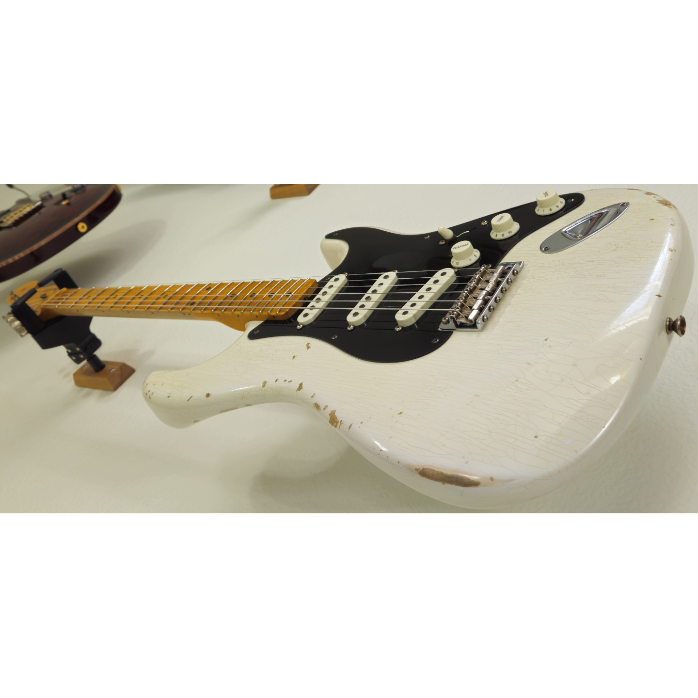 2015 Fender Custom Shop Ancho Poblano Stratocaster Relic Opaque White Electric Guitar