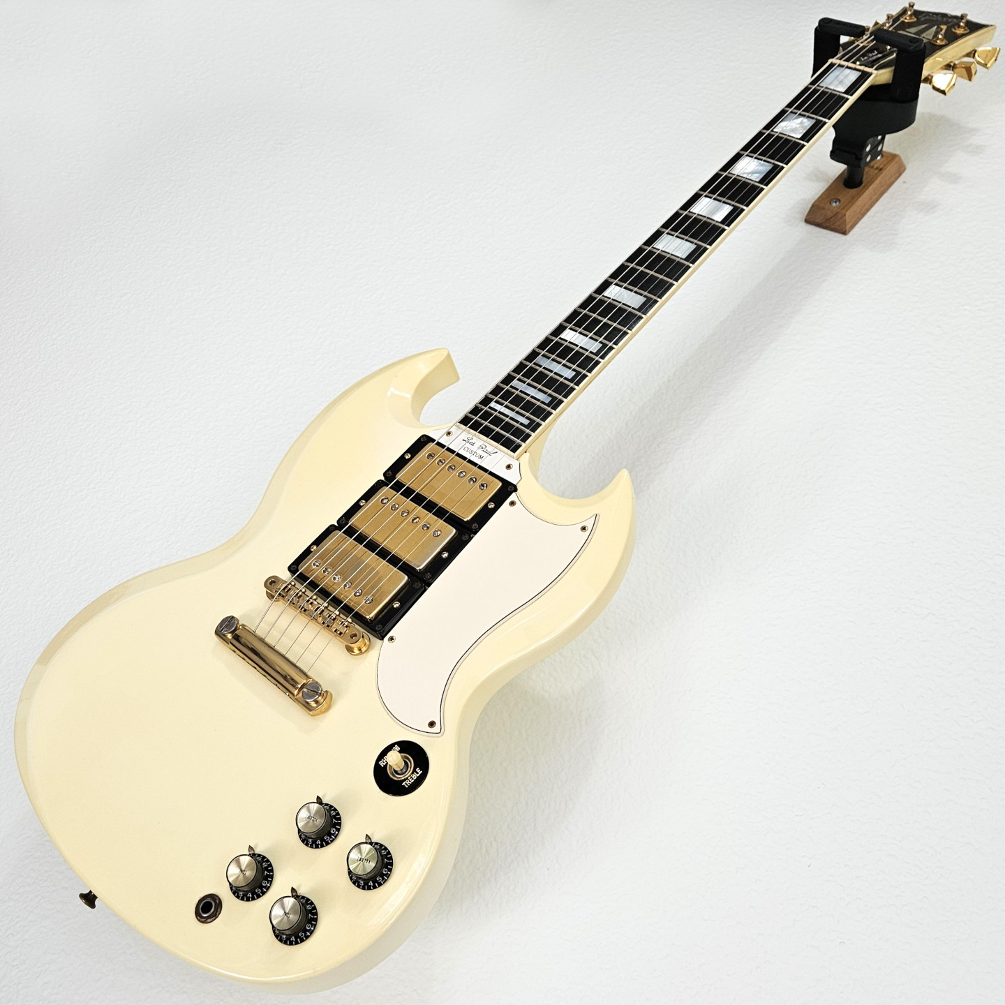 1992 Gibson Historic '61 Les Paul SG Reissue Custom Antique Ivory White 3-Pickup '62 Vintage Electric Guitar