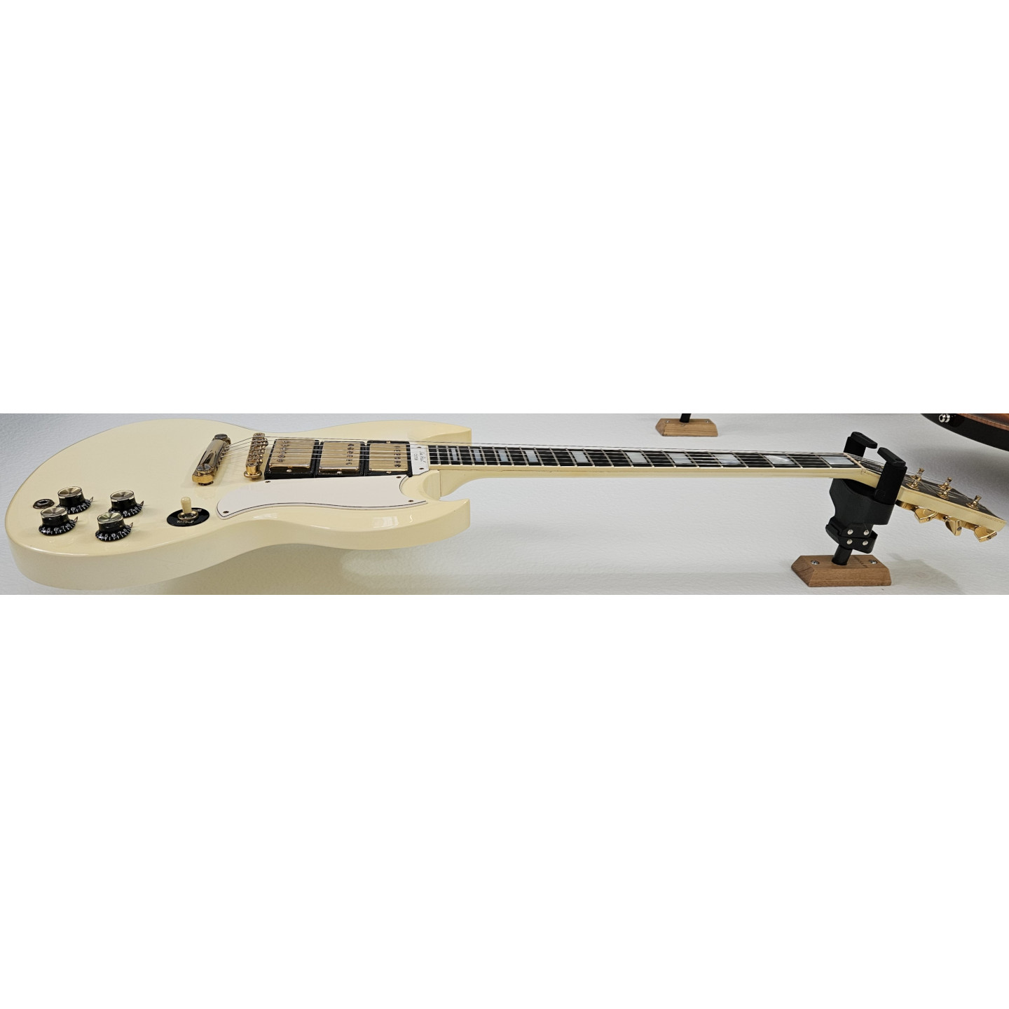 1992 Gibson Historic '61 Les Paul SG Reissue Custom Antique Ivory White 3-Pickup '62 Vintage Electric Guitar