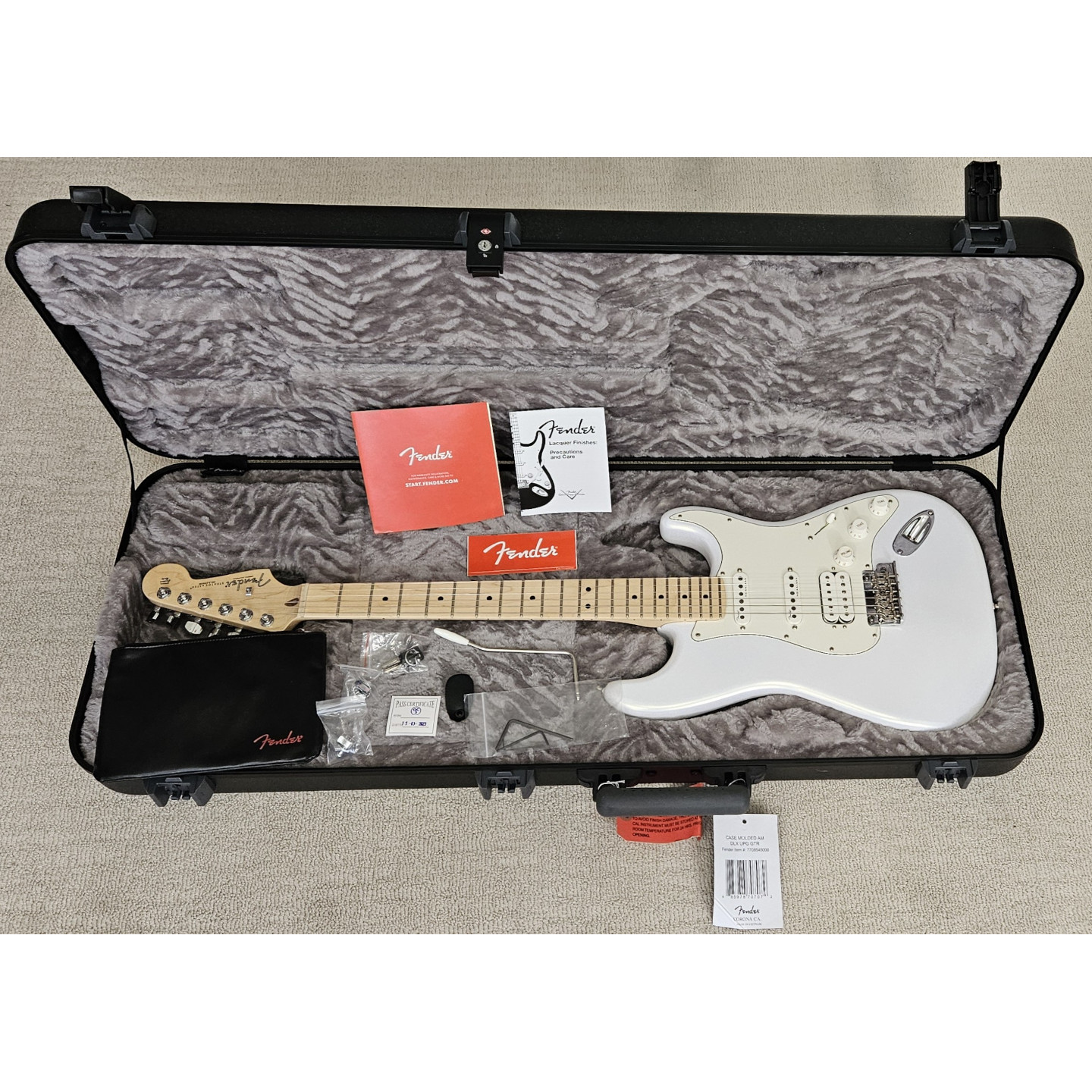 2023 Fender Juanes American Ultra Stratocaster Maple Fingerboard Luna White Electric Guitar