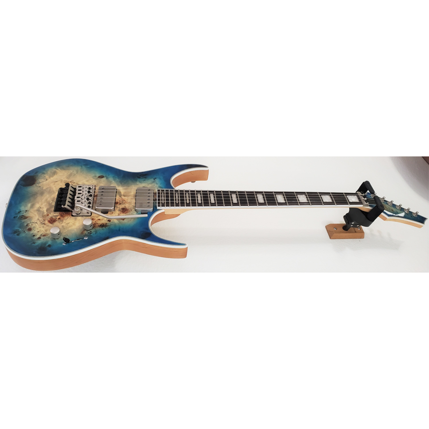 2021 Dean Exile Select Floyd Burl Poplar Satin Turquoise Burst Electric Guitar